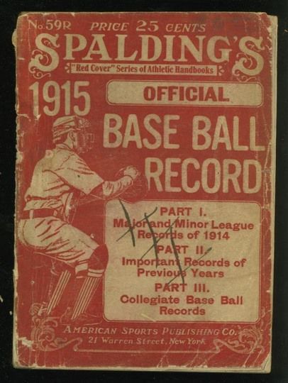 MAG 1915 Spalding's Official Baseball Record